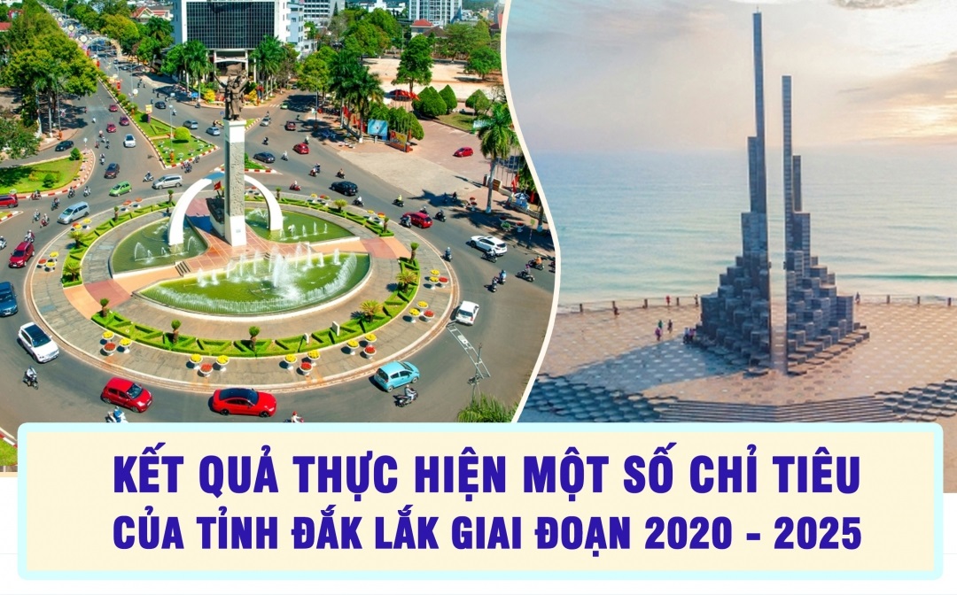 (Infographic) Kết quả thực hiện một số chỉ tiêu của tỉnh Đắk Lắk giai đoạn 2020 - 2025